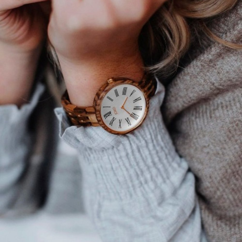 Jord Cassia Series Watch (Zebrawood, Ivory)